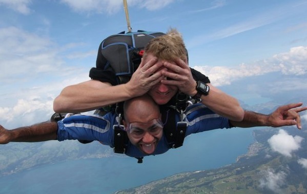 Sky Diving over the Alps